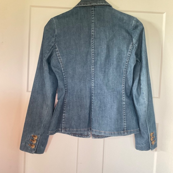 Vintage Banana Republic Denim Blazer Women’s Jean Jacket Size 4 - Picture 2 of 7